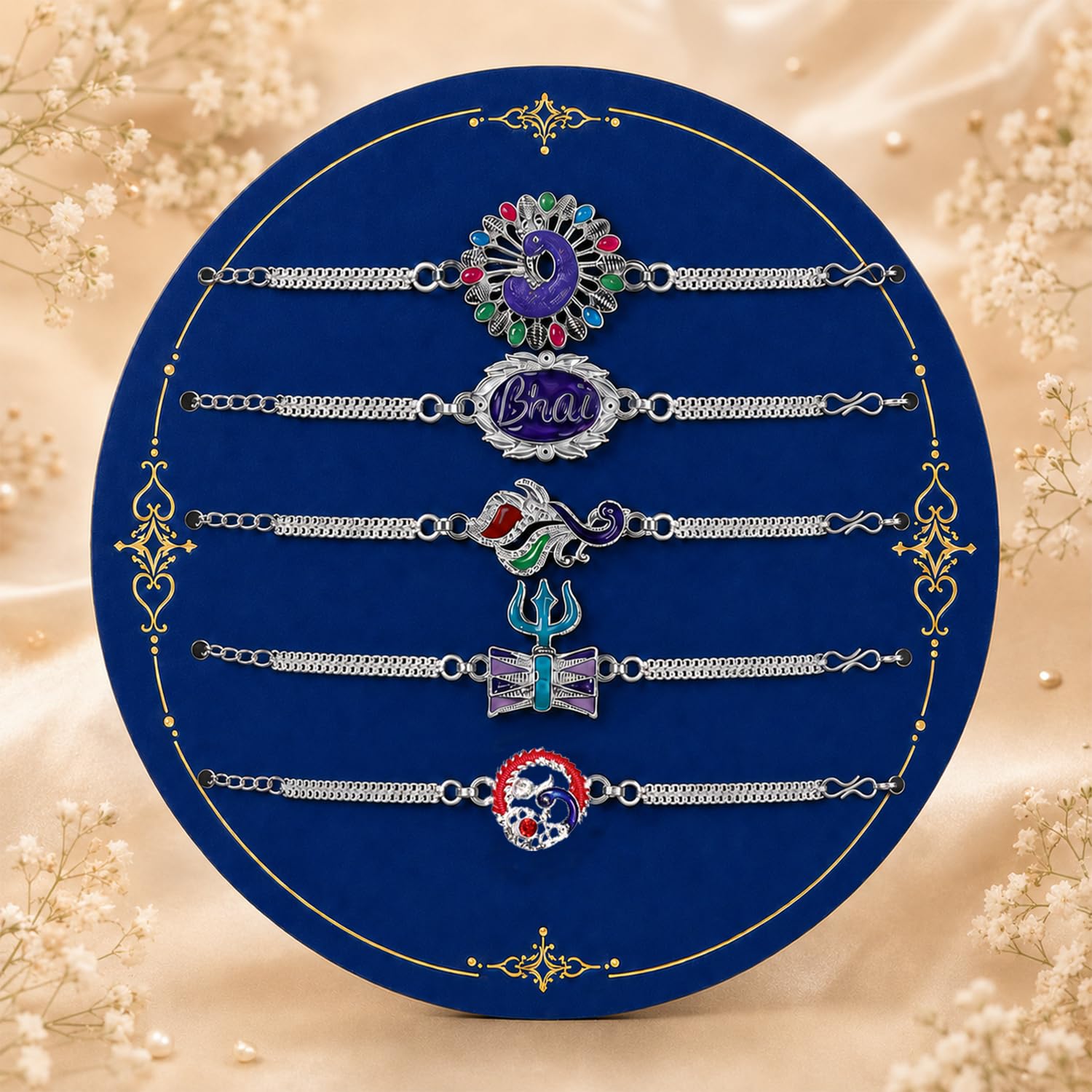 Bird Rakhi for Brother with Roli Tikka, Pooja Coin & Greeting Card, Pack of 8