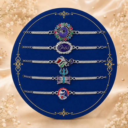 Bird Rakhi for Brother with Roli Tikka, Pooja Coin & Greeting Card, Pack of 8