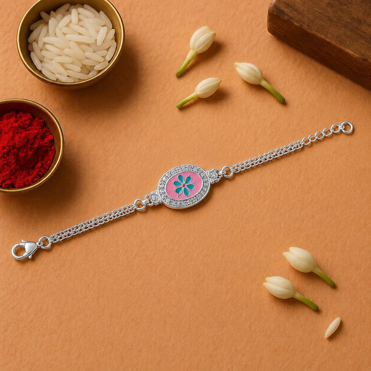 Flower, Krishna Multicolor Rakhi for Brother & Bhaiya with Turtle | Pack of 6