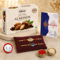 Veera Rakhi for Brother with Chocolate Almonds 32gm, Roli Tikka & Card, Pack of 6