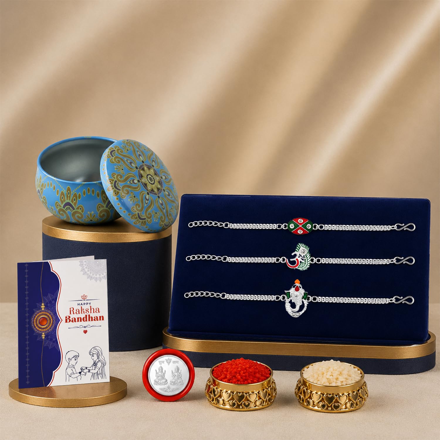 Designer Charming Multicolor Rakhi Combo for Brother Bhaiya Bhai | Pack of 7