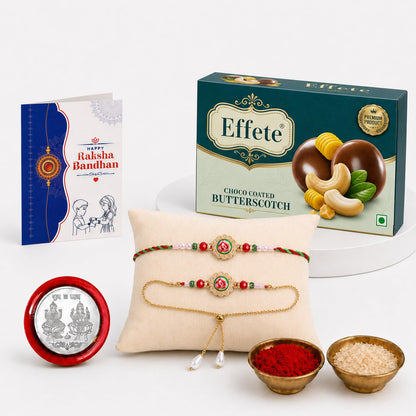 Rakhi for Brother with Butter Scotch 32gm - Rakshabandhan Gift Set, Pack of 5