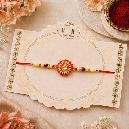 Round Rakhi for Brother with Chocolate 96gm - Raksha Bandhan Gift Set, Pack of 5