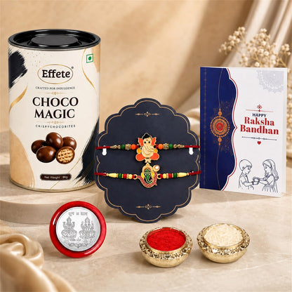 Rakhi for Brother with Chocolate 96gm - Rakshabandhan Gift Set, Pack of 6