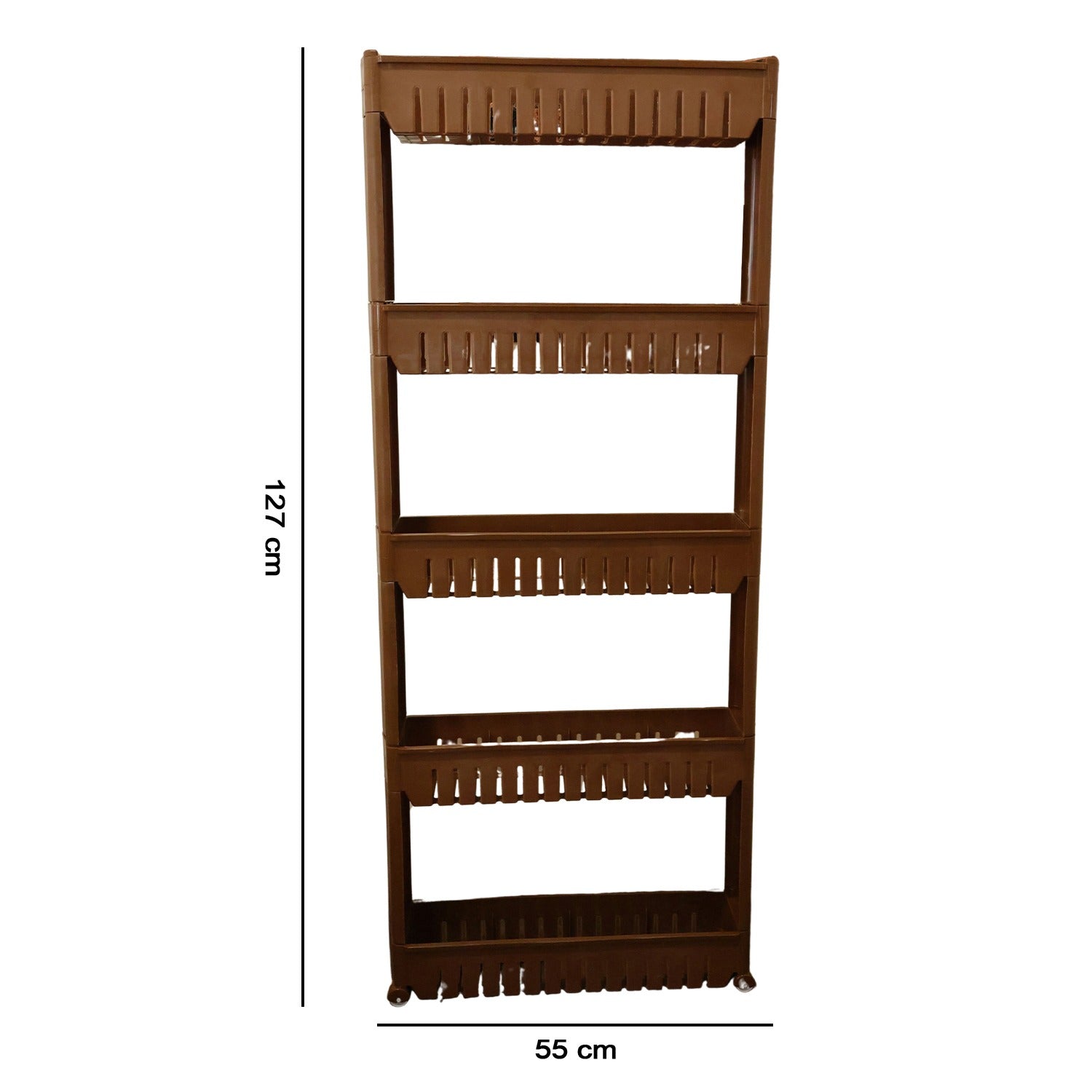 Prexo 5 Layer Multipurpose Kitchen Storage Rack Organizer Shelf with Wheels (1 Pc)