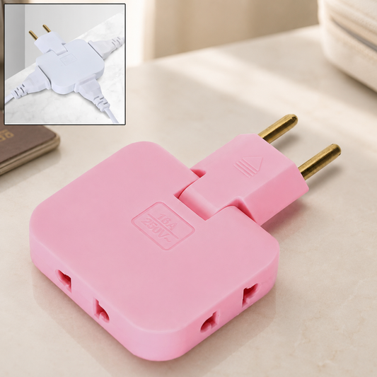 Foldable Wall Plug Adapter – 3-in-1 Compact Travel Socket | Tetherix