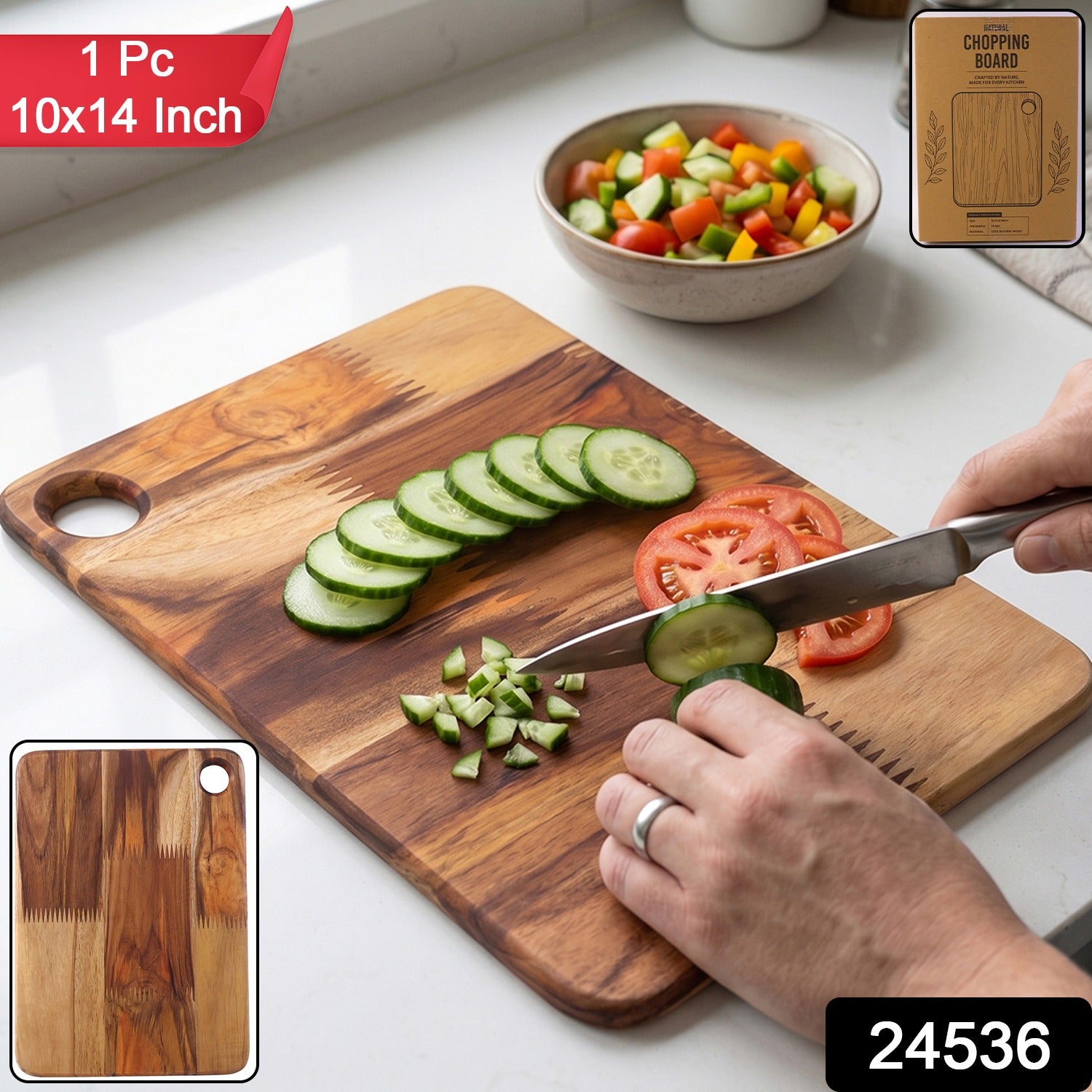 Wooden Chopping Board and Cutting Board for Kitchen 10 x 14 Inch (1 Pc) view 2