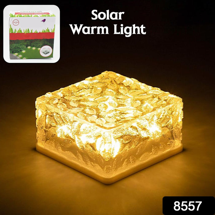 8557 Solar Ice Cube Shaped Garden Light, Ice Cube Shaped Garden Warm Light Outdoor Solar Garden Decorative Lights for Walkway Pathway Backyard Christmas Decoration Parties