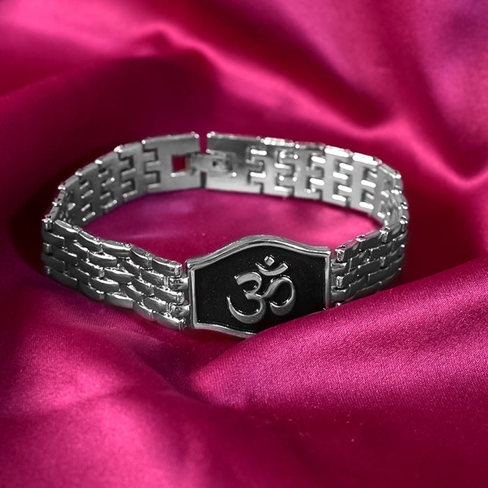 Om Symbol Bracelet in Silver Tone