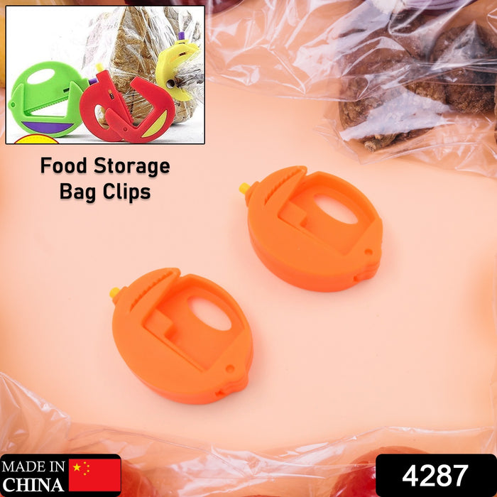 2 Pc Round Shape Bag Clip Fruit Snacks Magnetic Seal Bag Clip Food Snack Seal Bag Clips Kids Kitchen Tool Plastic Clip