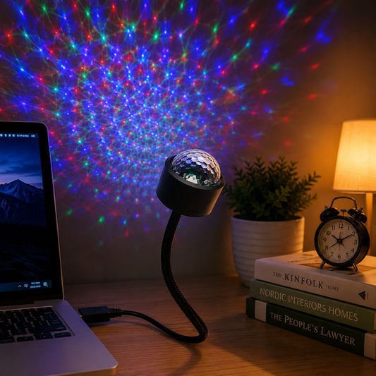 USB Star Projector – Dual Mode Disco Light for Car & Home | Styleva