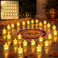 Diwali LED Tea Light Candles – 24 Pc Flameless & Smokeless | Indo Glow