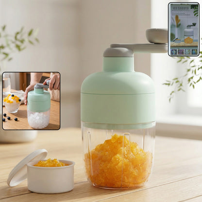 Manual ice crusher machine on white background