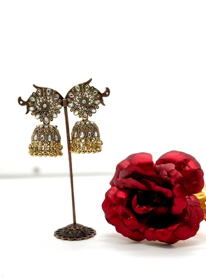 Traditional Diamond Jhumka Earrings