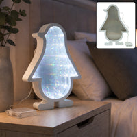 LED Penguin Infinity Mirror Light for Room Decor and Shelf (1 Pc)