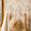 Transparent Suction Cup Hooks Drill Free Wall Hook for Bathroom (1 Set)