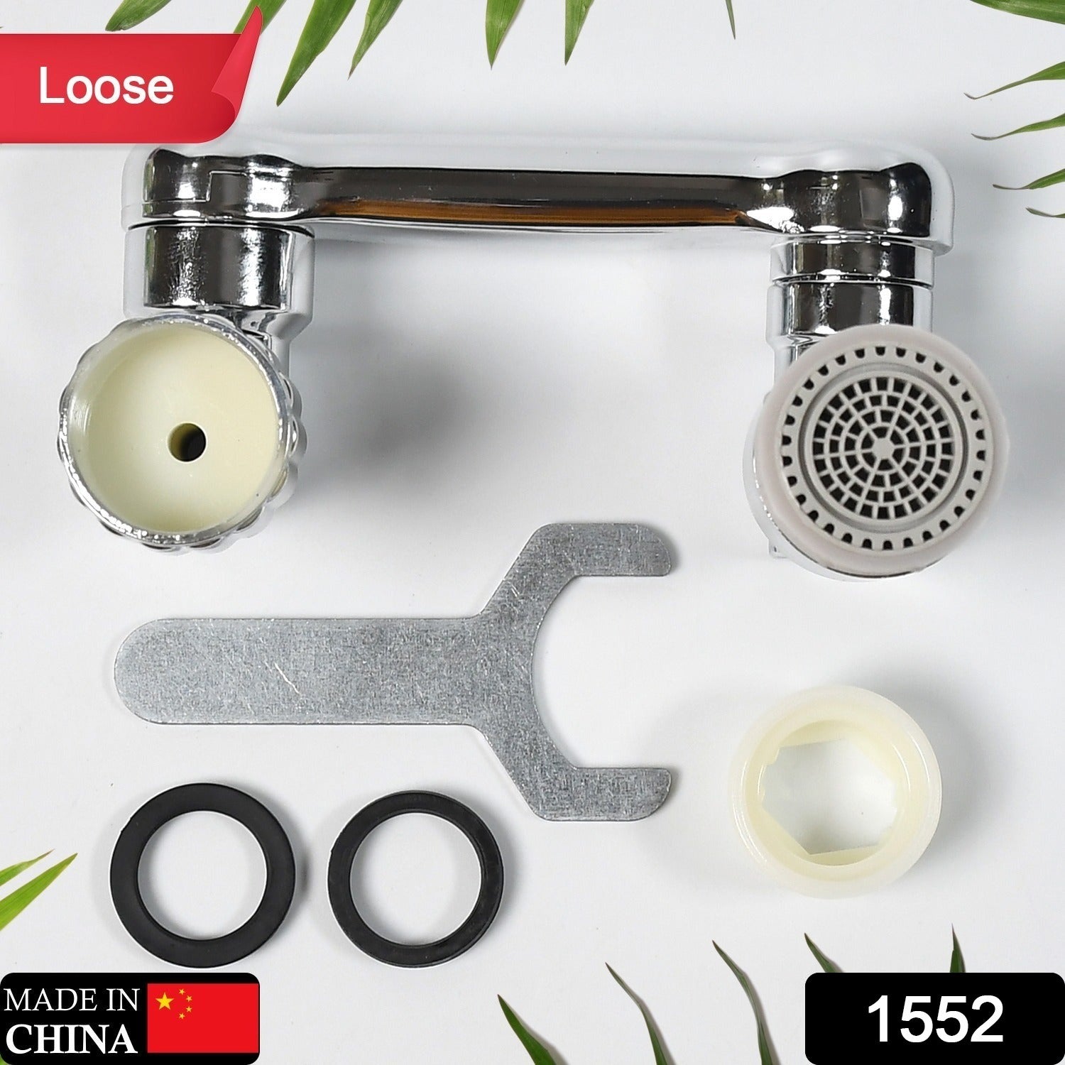 1552 સ્પ્લેશ ફૉસેટ ફિલ્ટર ફૉસેટ, 1080 ફરતું ફૉસેટ સ્પ્રેયર હેડ ડબલ ઓ-રિંગ ડિઝાઇન, મૂવેબલ ટૅપ વૉટર સેવિંગ, સિંક એરેટર એક્સટેન્ડર બાથરૂમ કિચન માટે (લૂઝ)