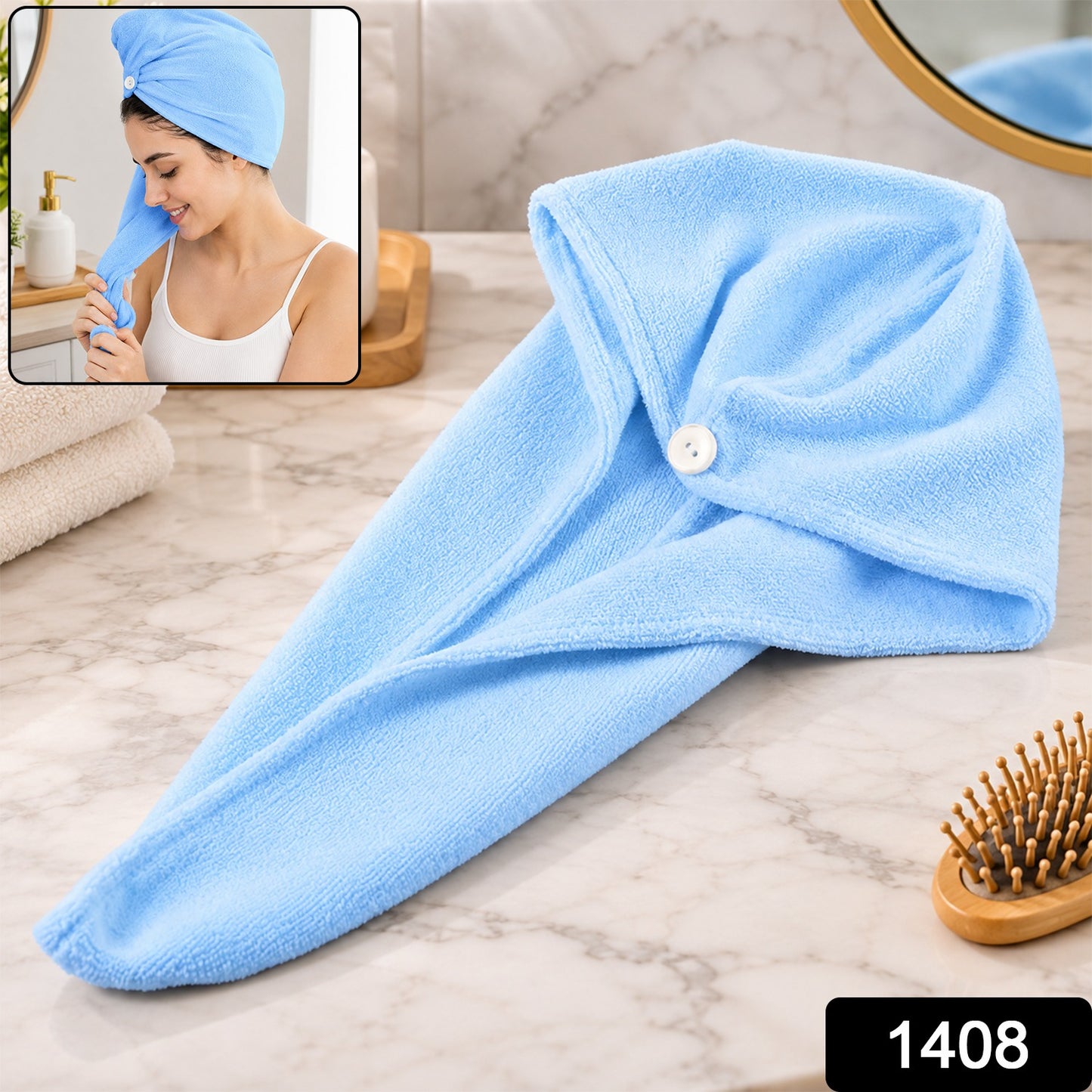 Microfiber Hair Wrap for Hair Care Gentle Drying Turban (1 Pc)