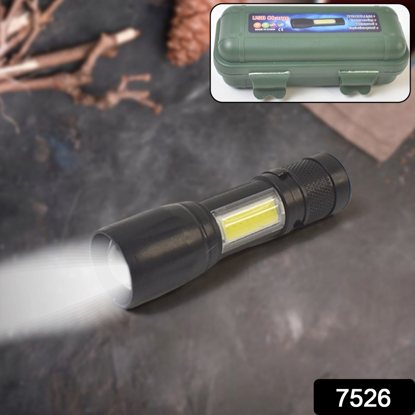 LED USB Rechargeable Mini Flashlight – Ultra-Bright Zoom & COB Side Lantern, Tactical Emergency Light