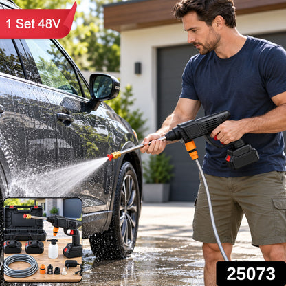 Cordless Car Washing Kit with 2 Batteries, Spray Gun and Carry Case (48V)