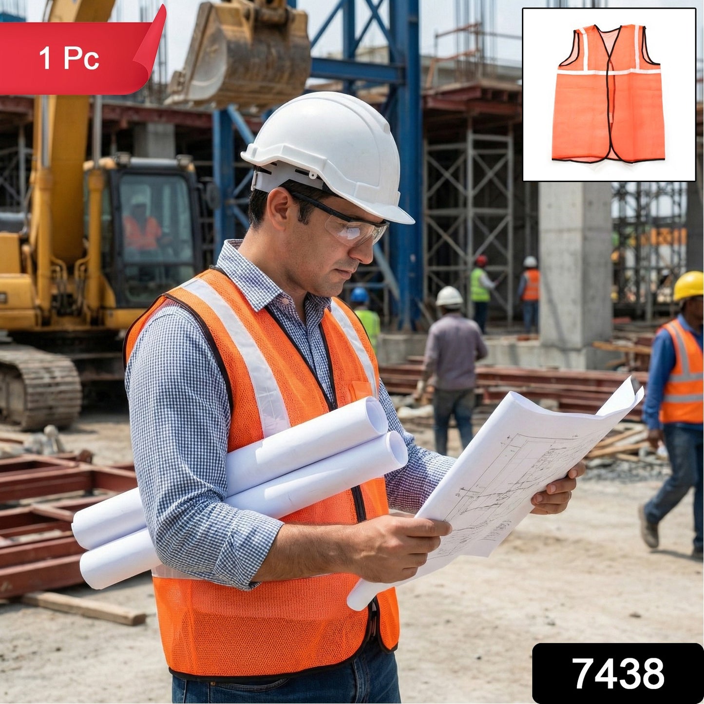 Orange Safety Jacket For Having protection against accidents usually