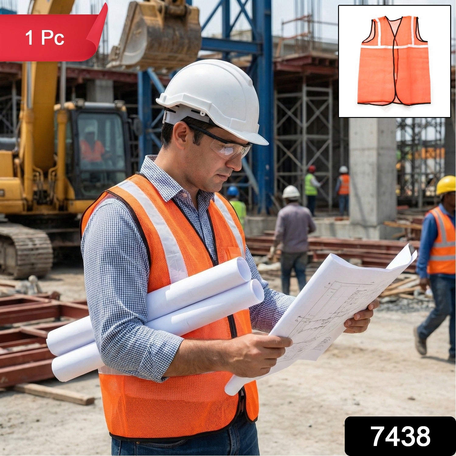 Orange Safety Jacket For Having protection against accidents usually