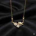 Gold Flower Butterfly Necklace – Dainty Floral Pendant for Women