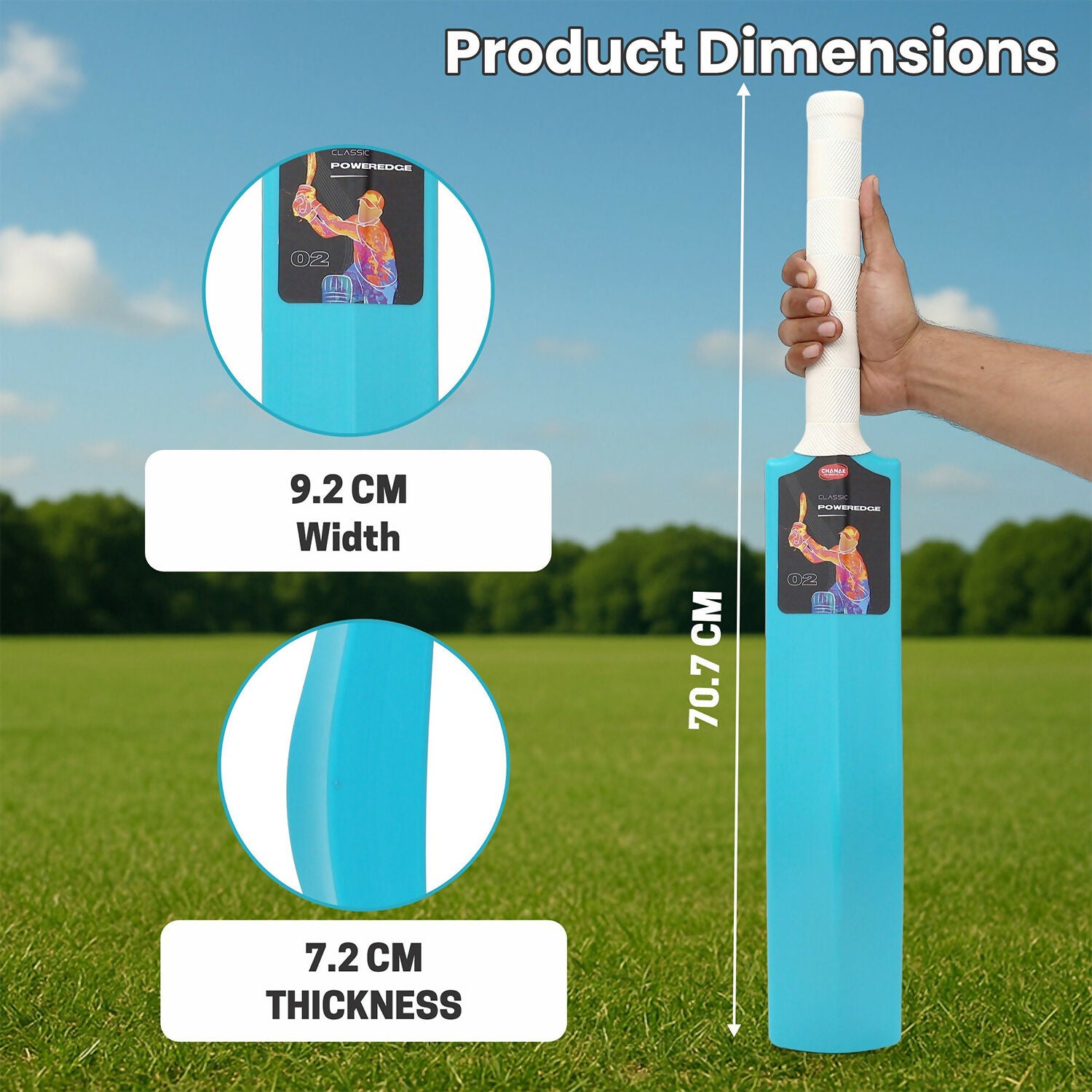 Kids' cricket bat suitable for turf, beach, park, and backyard cricket games