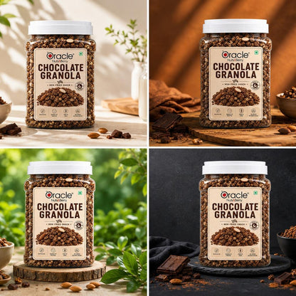 Oracle Choco Granola, Crunchy Wholegrain Chocolate Healthy Oat Cereal Clusters 350g