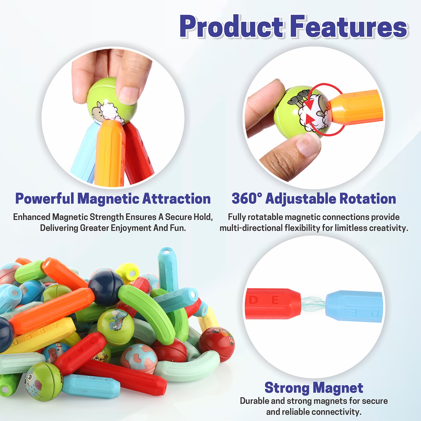 Child assembling 3D shapes using Montessori Magnetic Building Blocks