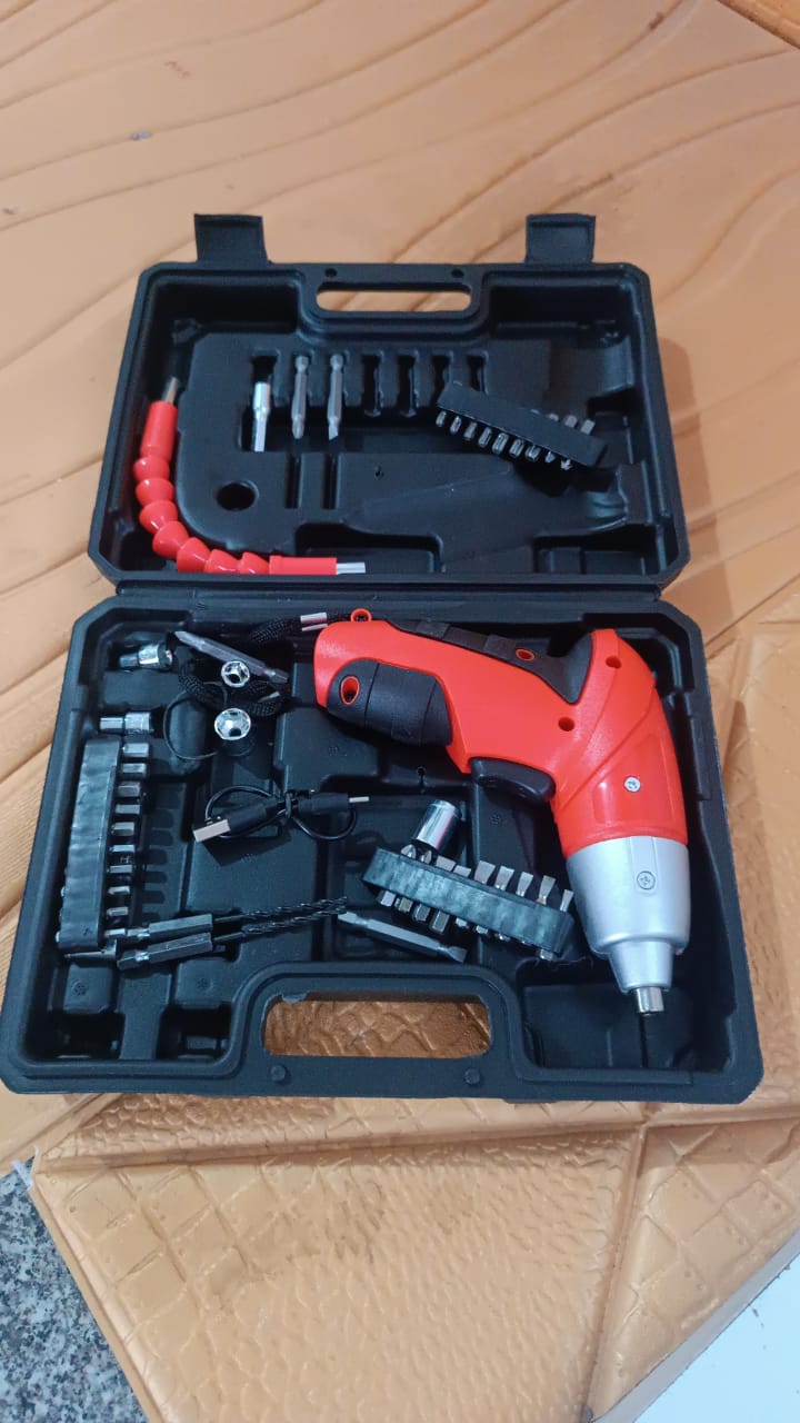 Portable Electric Screwdriver Set with 45 Bits (1 Set)