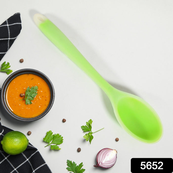Multipurpose Silicone Spoon, Silicone Basting Spoon Non-Stick Kitchen Utensils Household Gadgets Heat-Resistant Non Stick Spoons Kitchen Cookware Items For Cooking (1 pc / 27 Cm)