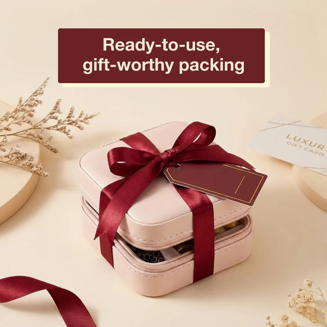 Mini PU Leather jewellery Box for Travel & Storage