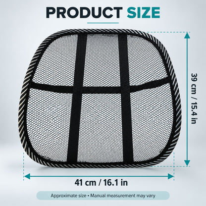 Breathable Mesh Car Seat Back Support with Elastic Strap (1 Pc)