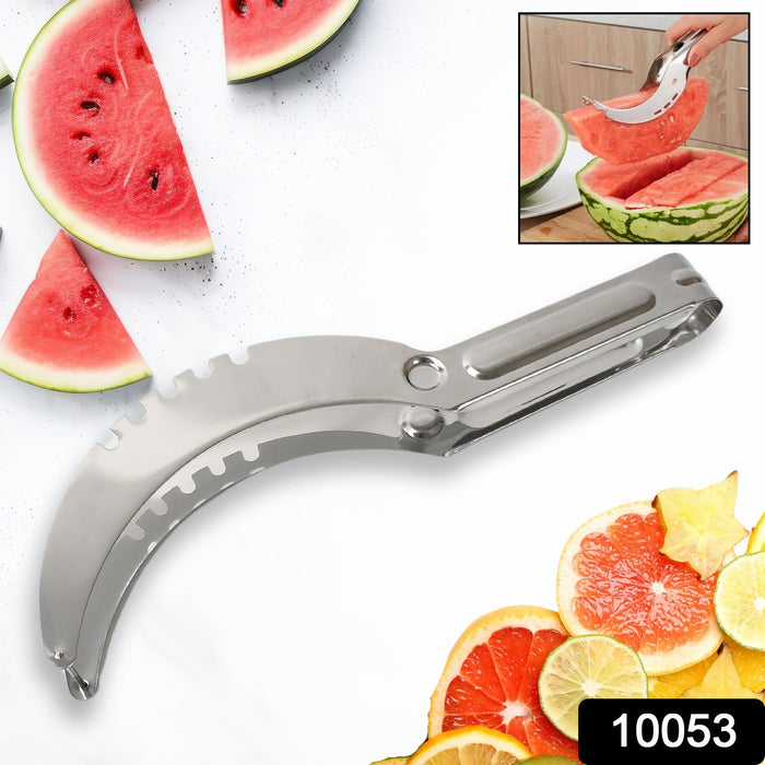 10053 3in1 Stainless Steel Watermelon Cantaloupe Slicer Knife, Corer Fruit, Vegetable Tools Kitchen (1 Pc)