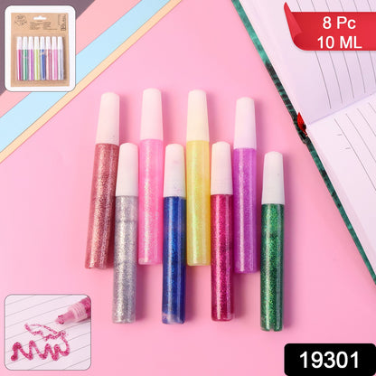DIY Multi-Color Glitter Craft Glue Pen Set (10ML / 8 Pc)