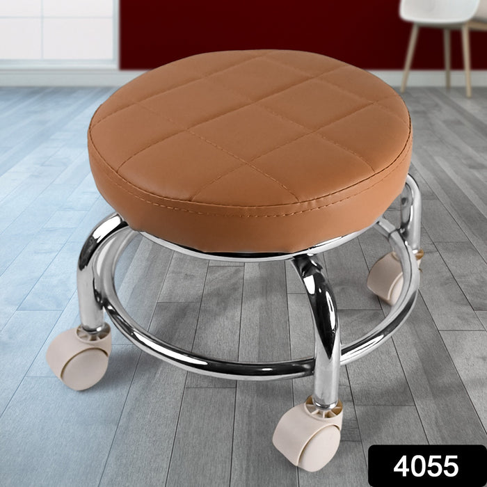 Heavy Duty Steel Base Round Rolling Stool with Wheels Pedicure Stool (1 pc)