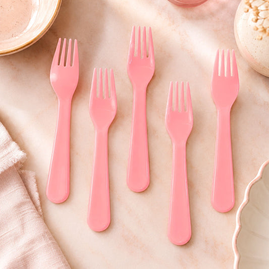 Plastic Fork Spoon Set – 5-Piece Durable Cutlery | Serve Stellar