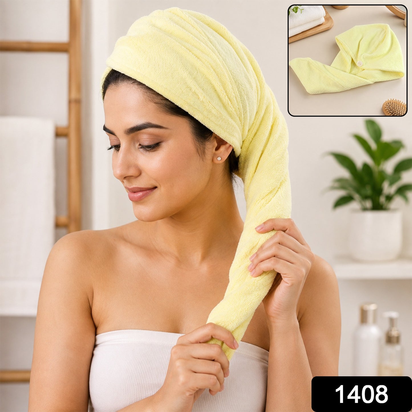 Hair Wrap Towel for Girls Lightweight Microfiber Turban (1 Pc)