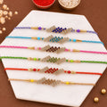 Diamond Lattice Stone Rakhi for Brother Gifting (Pack of 6)