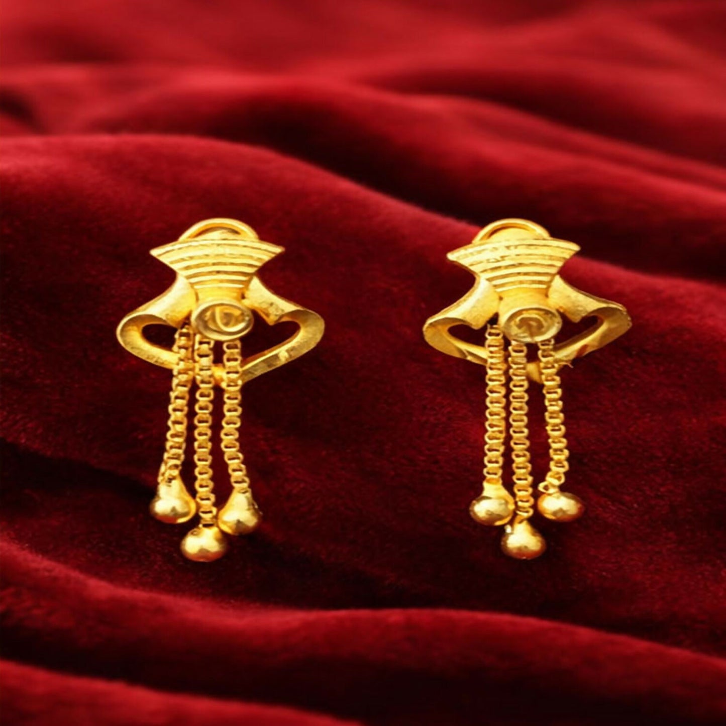 Elegant Golden Drop Earrings for Women & Girls | Lightweight Stylish Party Wear Earrings