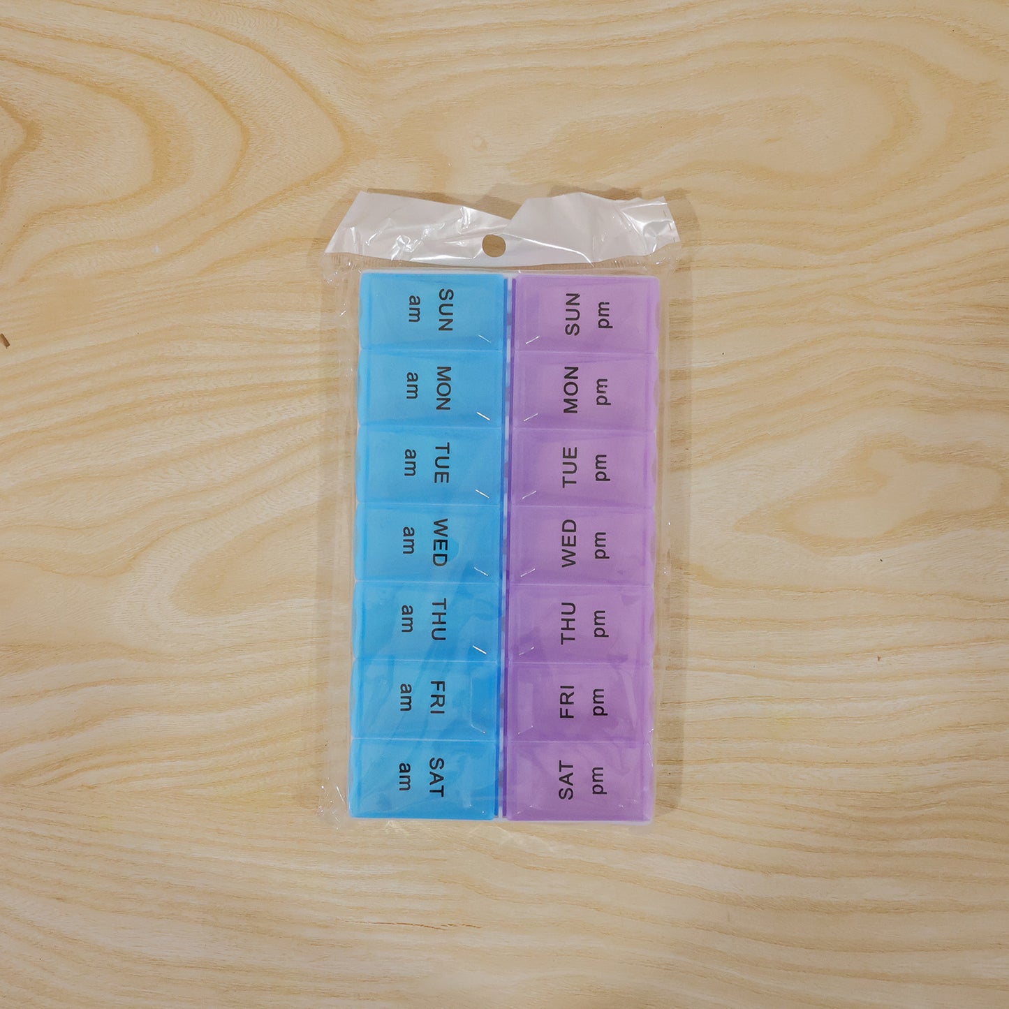 14 Grid AM PM Weekly Pill Box Organizer for Morning and Evening Dose (1 Pc)