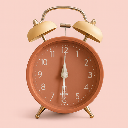 Retro Twin Bell Metal Alarm Clock for Bedroom | Loud Alarm | Quartz Table Clock