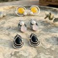 Silver Tone Multi Design Stud Earrings Combo Set for Women