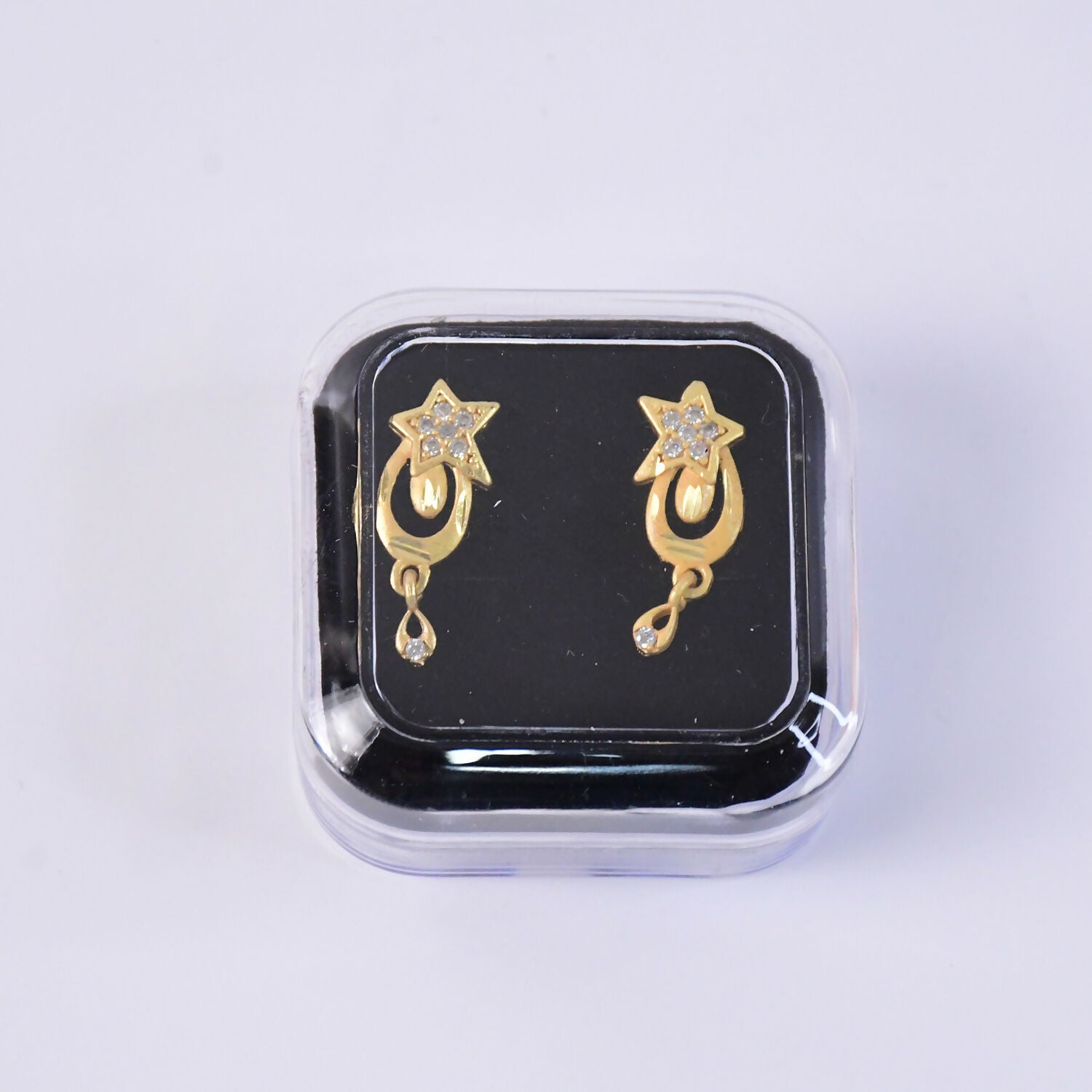 Star Motif Designer Drop Earrings with Subtle Crystal Embellishment