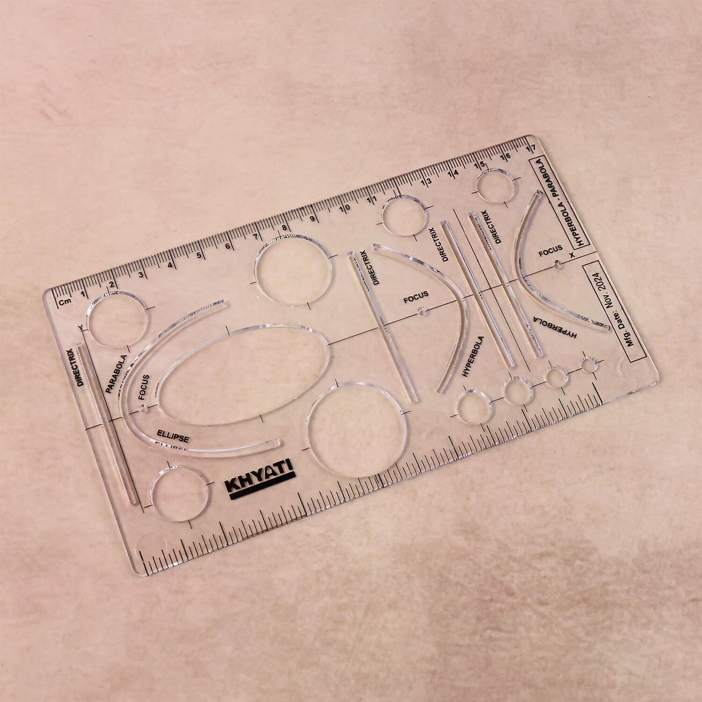 Mathematical Drawing Template Ruler Set with Ellipse Parabola Hyperbola Shapes (10Pcs)