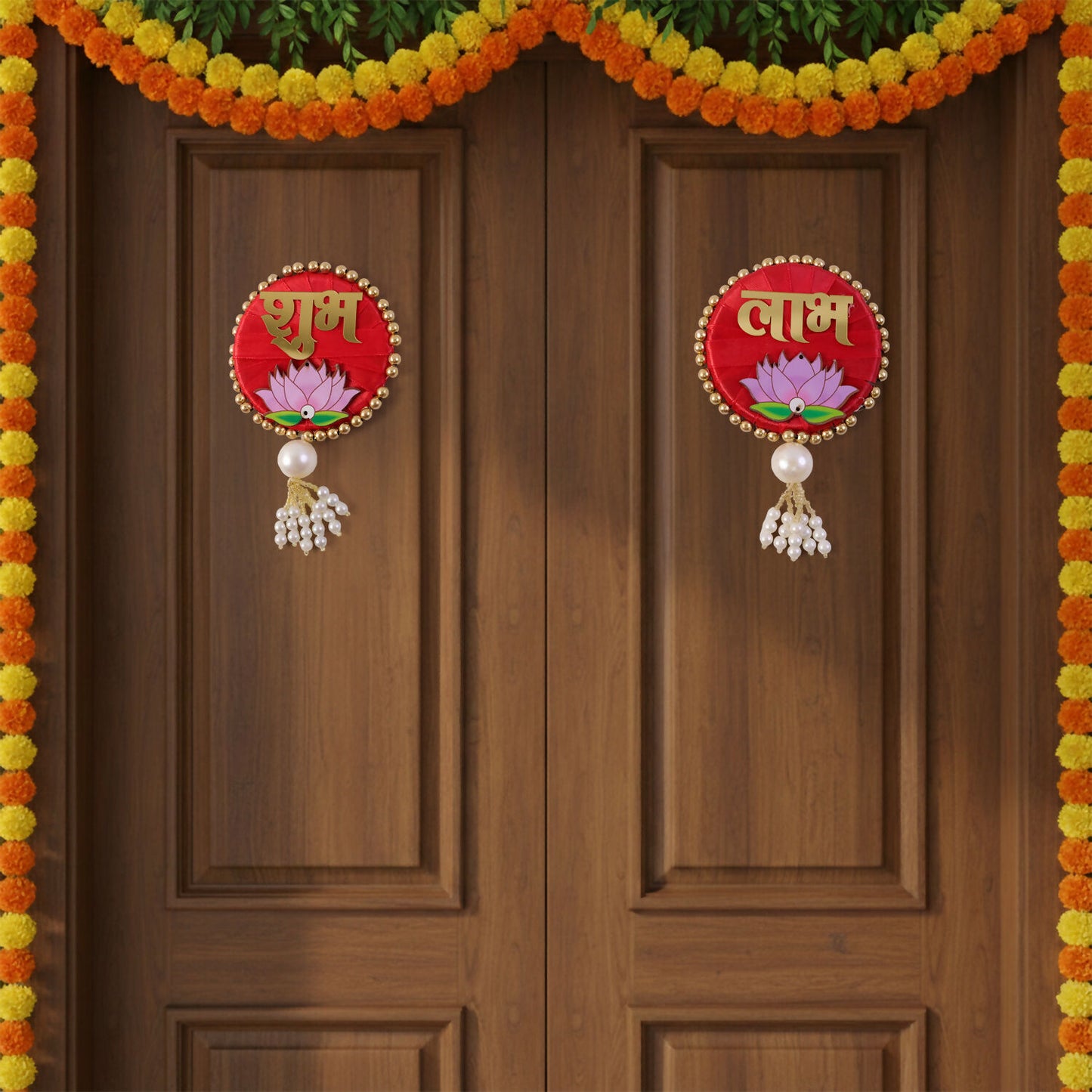 Shubh Labh Door Hanging | Premium Satin with Latkan