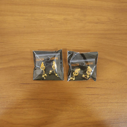 Luxury Swan Motif Gold Dangle Earrings with Cascading Chain Beads for Women (2 Pair)