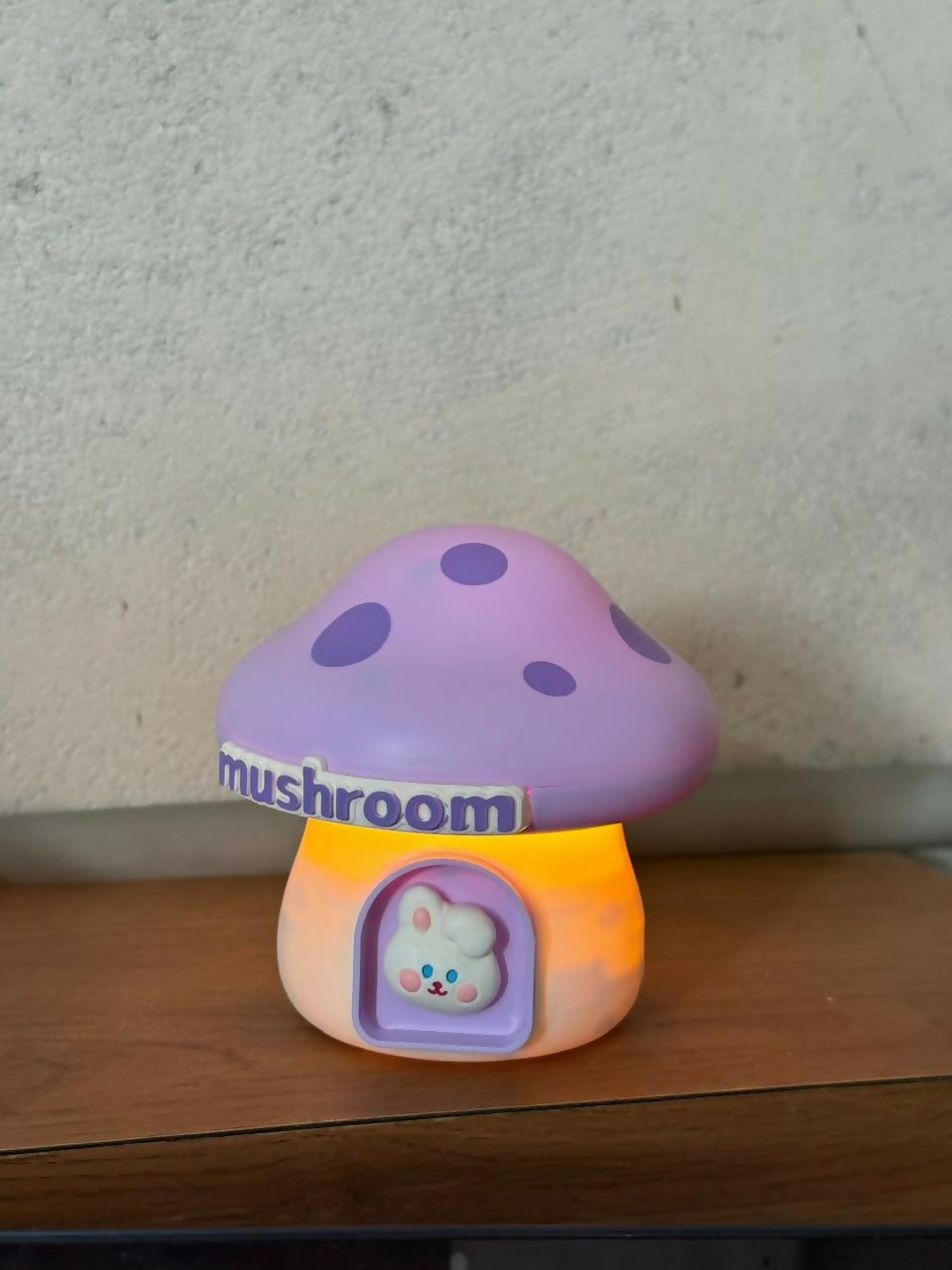 Purple Mushroom LED Study Lamp with Pencil Sharpener & USB Charging