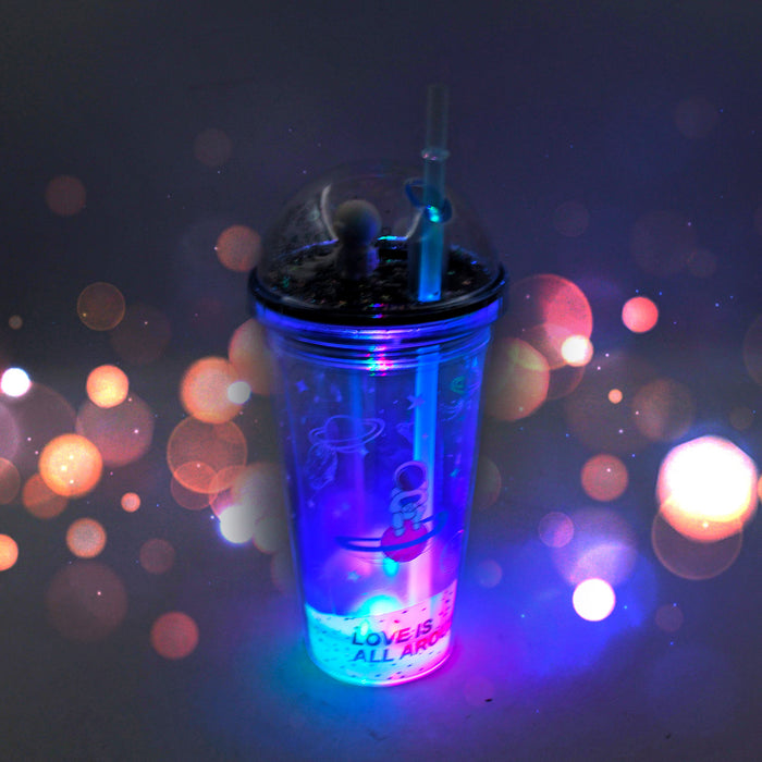 Double Wall Plastic Water Cup Light Up Clear Plastic Tumbler Glowing Cups  With Straw For Night And Party - Buy Double Wall Plastic Water Cup Light Up  Clear Plastic Tumbler Glowing Cups